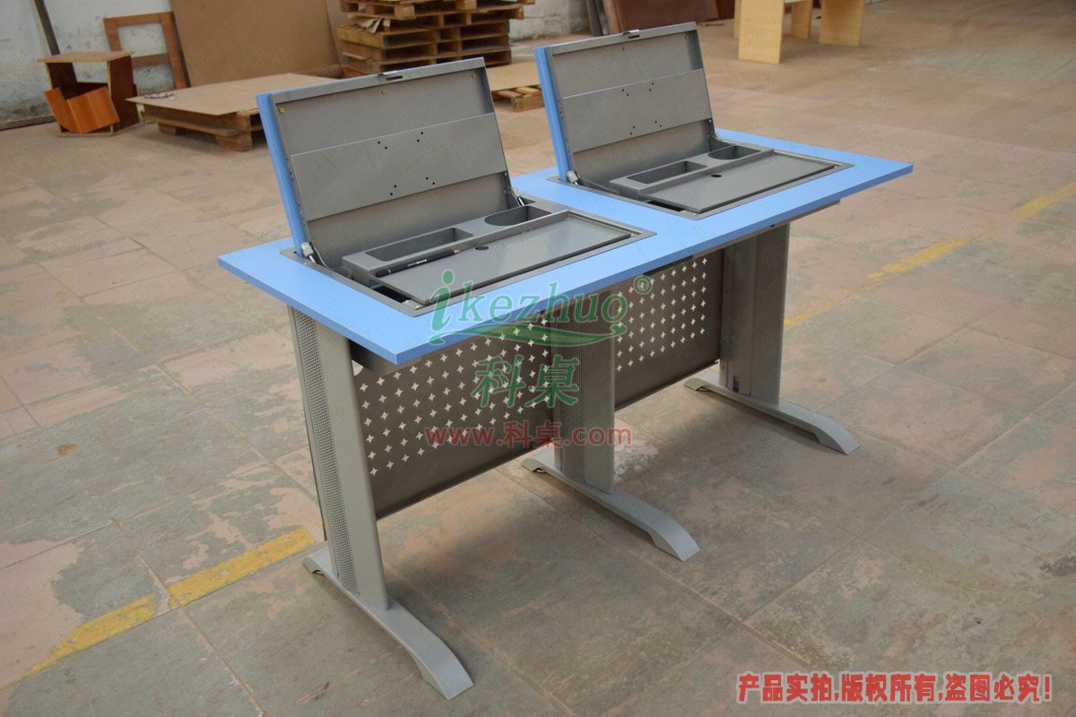 科桌家具,翻轉電腦桌,雙人金屬腳架手動箱體翻轉電腦桌 科桌家具,翻轉電腦桌,雙人金屬腳架手動箱體翻轉電腦桌
